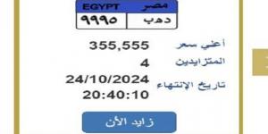 «د ه ب 9995».. التزايد على لوحة سيارة مميزة ينتهي اليوم - سعودي الاخباري