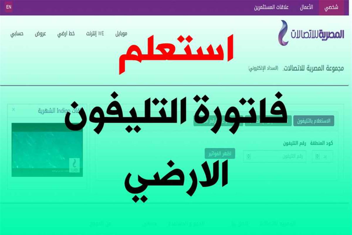 استعلم وادفع.. رابط الاستعلام عن فاتورة التليفون الأرضي عبر موقع المصرية للاتصالات billing.te.eg/ar-eg