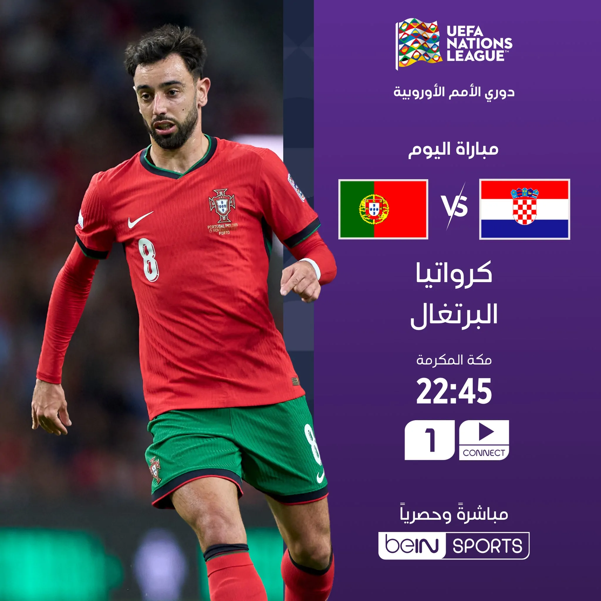 تثبيت تردد قناة bein sports 1 hd الناقلة لمباراة البرتغال وكرواتيا اليوم في دورى الامم الاوروبية علي النايل سات والعرب سات مجاناً