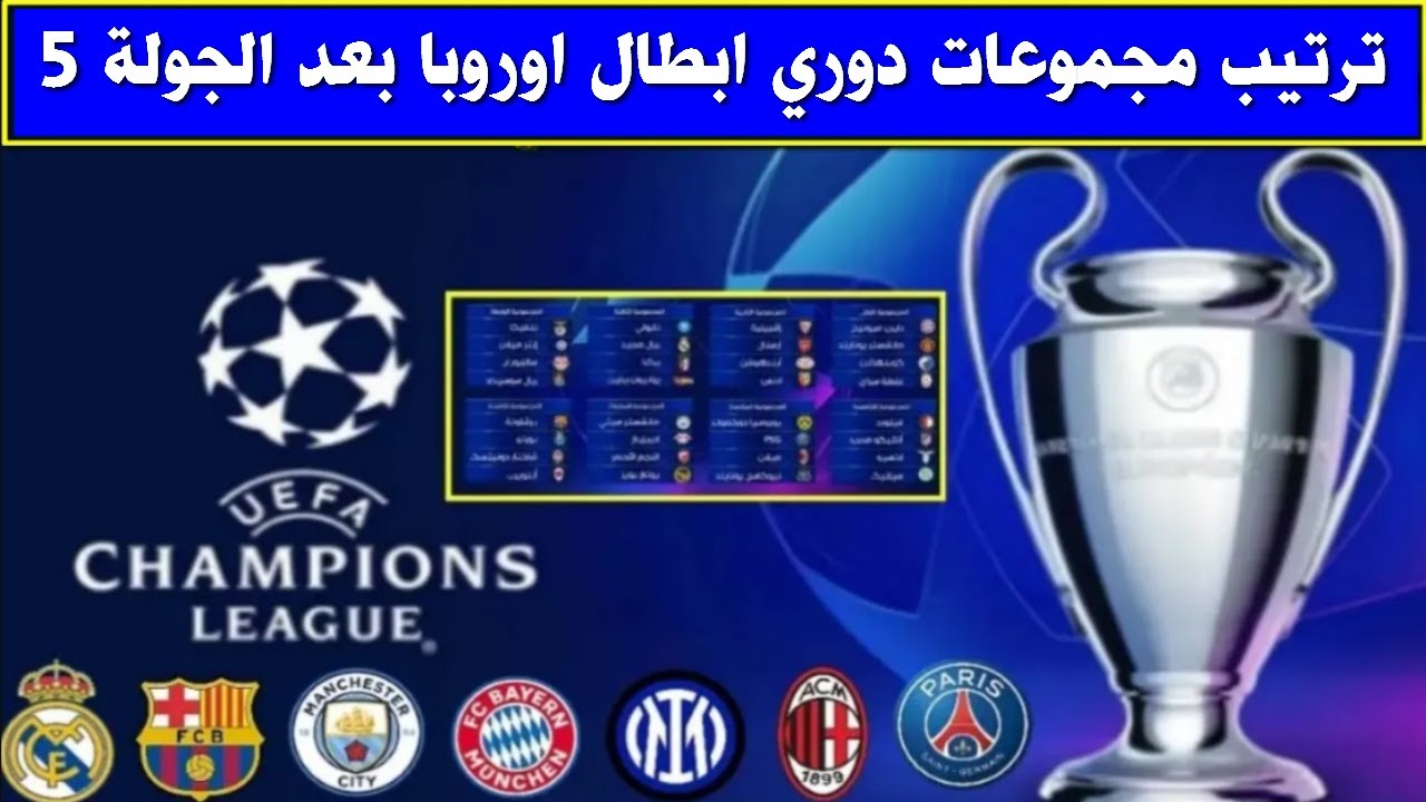 ترتيب ريال مدريد في جدول دوري الابطال 2025 الجولة الخامسة قبل مواجهة الريدز اليوم