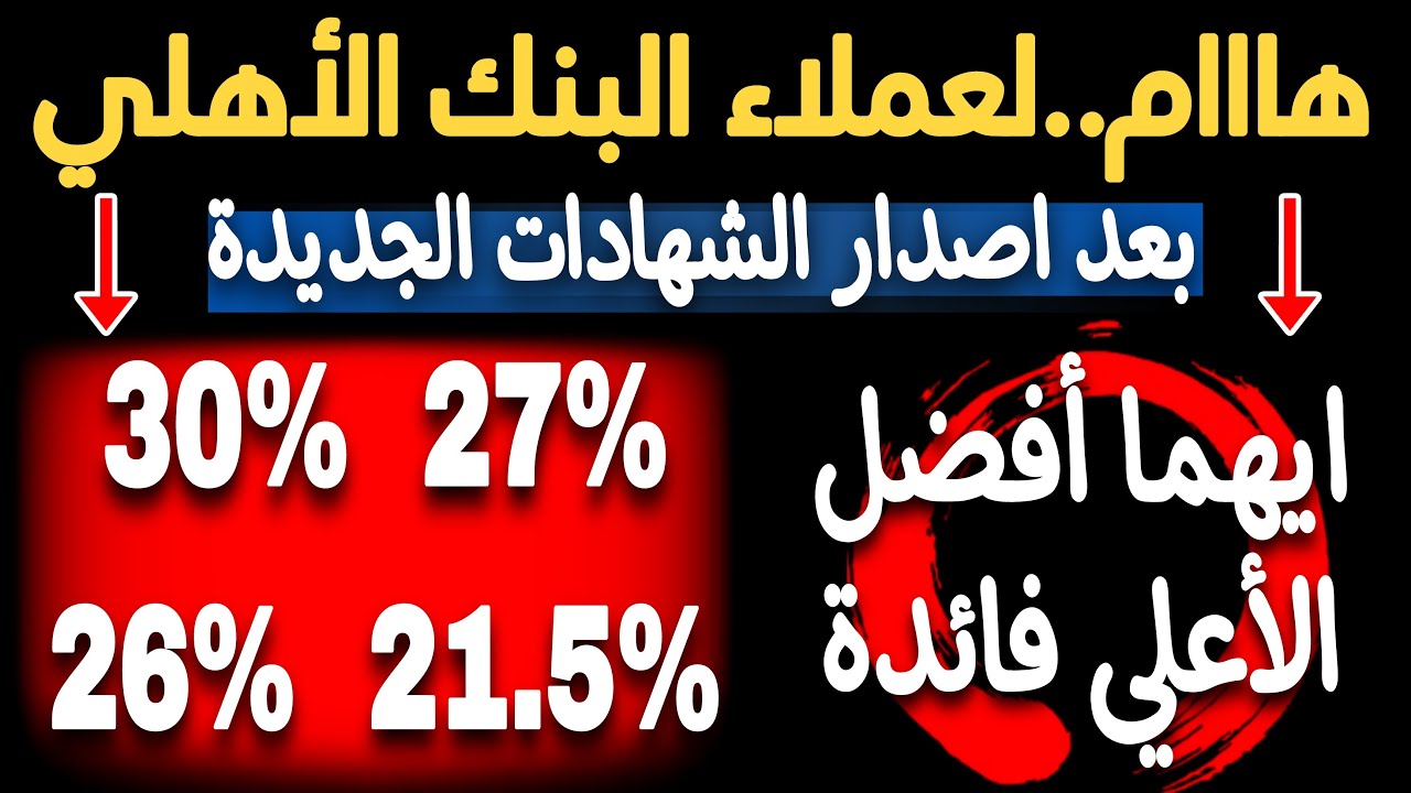 اسعار شهادات استثمار البنك الاهلي المصري 2024 بعائد يصل لـ 30%