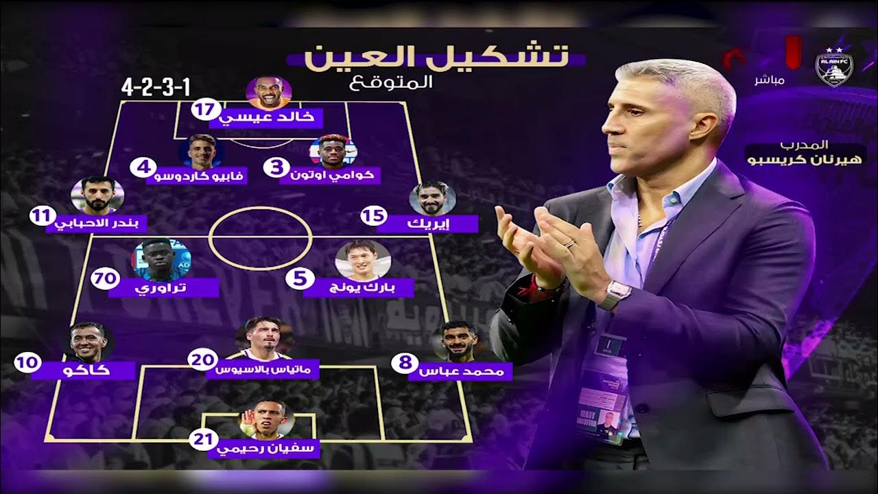 “بقيادة رحيمي” تشكيل العين ضد الاهلي في دوري ابطال اسيا اليوم الاثنين 25 نوفمبر 2024 والقنوات الناقلة