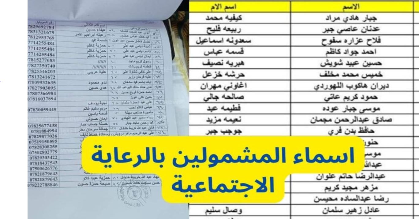 LinK.. أسماء المشمولين بالرعاية الاجتماعية 2024 بالعراق عبر منصة مظلتي الإلكترونية spa.gov.iq