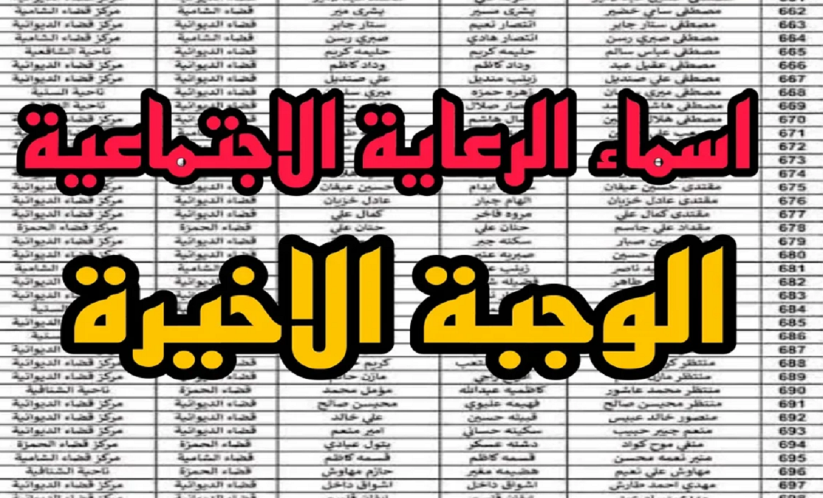 “الوجبة السابعة”.. بحث اسماء الرعاية الاجتماعية الوجبة السابعة عبر منصة مظلتي الالكترونيه spa.gov.iq