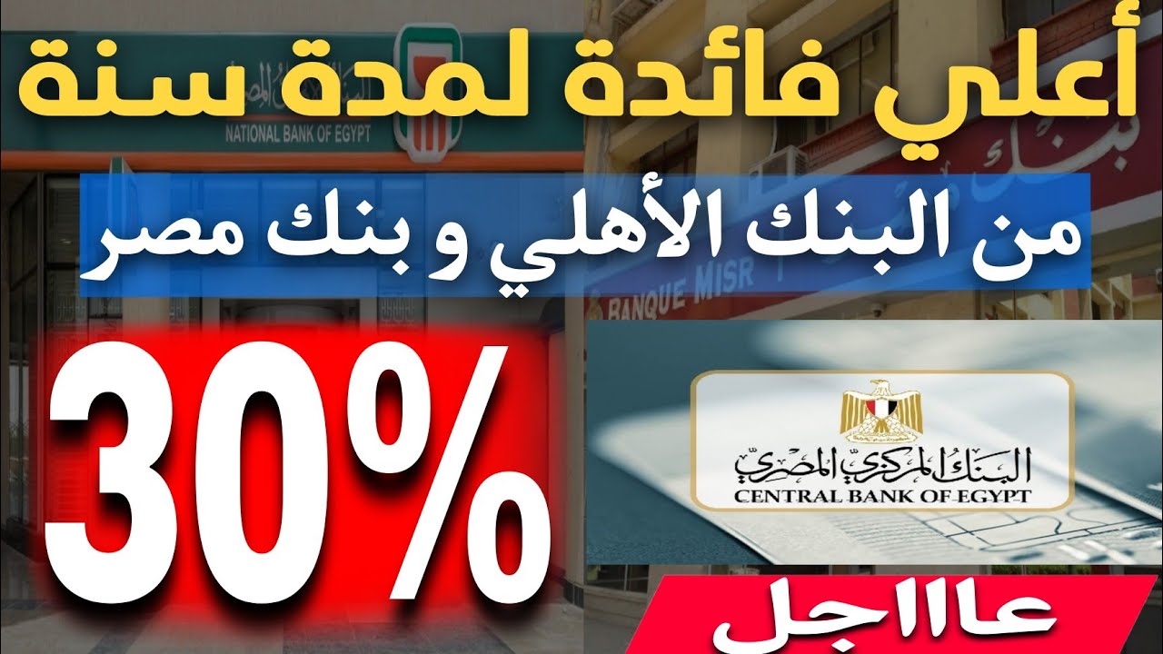 فائدة 30% سنوياً من شهادات البنك الأهلي المصري 2024 (تفاصيل)