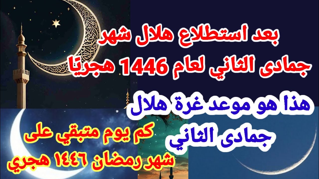 دار الإفتاء المصرية تعلن نتيجة رؤية هلال شهر جمادى الآخرة 1446.. كم يوم متبقي على شهر رمضان؟