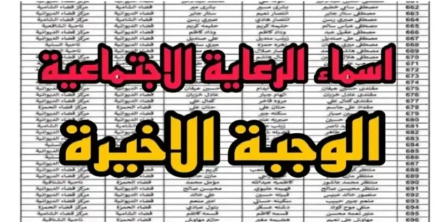 “رسميًا” اسماء الرعاية الاجتماعية الوجبة الاخيرة 2024 بالعراق من خلال spa.gov.iq والشروط المطلوبة