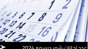 إجازات شهر ديسمبر 2024