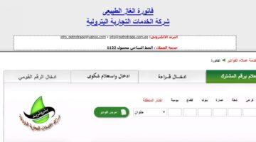 الاستعلام عن فاتورة الغاز