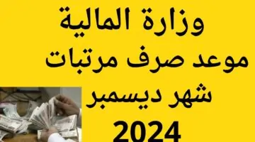 مواعيد صرف مرتبات شهر ديسمبر 2024